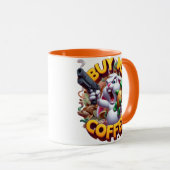 Armed Bunny und Turtle Duel kaufen mir einen Kaffe Tasse (VorderseiteRechts)