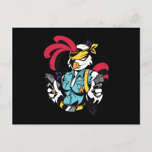 Armed Chick Postkarte (Vorderseite)