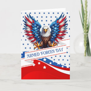 Armed Forces Day Patriotic Eagle Red White Blue Feiertagskarte