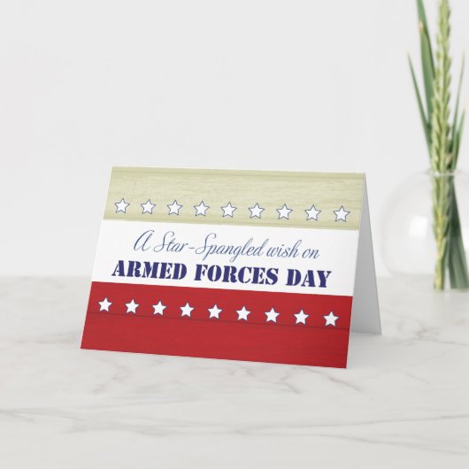 Armed Formed Day Star Spangled Wish Karte (Vorderseite)