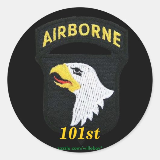 Armee 101. im Flugzeug Abteilung Veteranen Veteran Runder Aufkleber (Vorderseite)