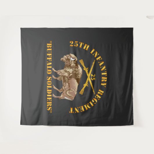 Armee - 25. Infanterie-Regime - Buffalo Soldiers Wandteppich (Vorderseite (Horizontal))