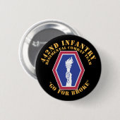 Armee - 442. Infanteriekampfteam Button (Vorne & Hinten)