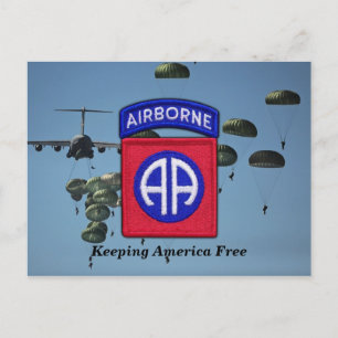 Armee 82. ABN DIV Im Flugzeug für Bragg Veteranen Postkarte