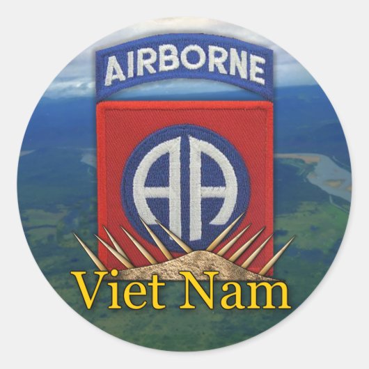 Armee 82. im Flugzeug Abteilung Veteranen vietnam Runder Aufkleber (Vorderseite)