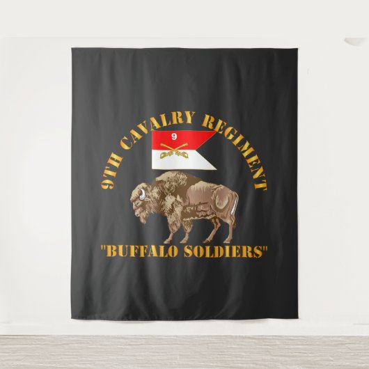 Armee - 9th Cavalry Regiment - Buffalo Soldiers Wandteppich (Vorderseite)