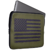 Armee Amerika Grün und Lila Laptopschutzhülle (Vorne Rechts)