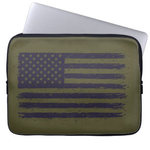 Armee Amerika Grün und Lila Laptopschutzhülle