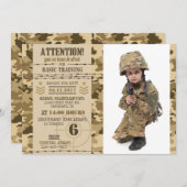 Armee Arid Camouflage Military Geburtstag Einladung (Vorne/Hinten)