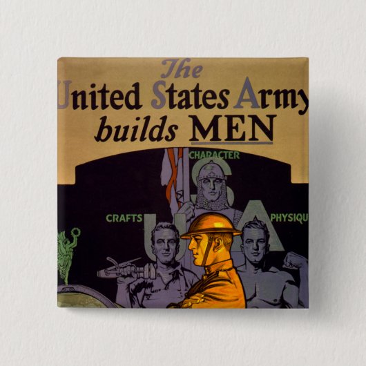 Armee baut Männer auf Button (Vorderseite)