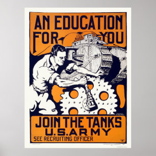 Armee - Beitritt zu den Tanks Poster