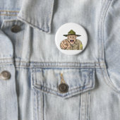 Armee-Bohrgerätsergeantschreien des Cartoon Button (Beispiel)