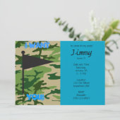 Armee-Camouflage-Geburtstag Einladung (Stehend Vorderseite)