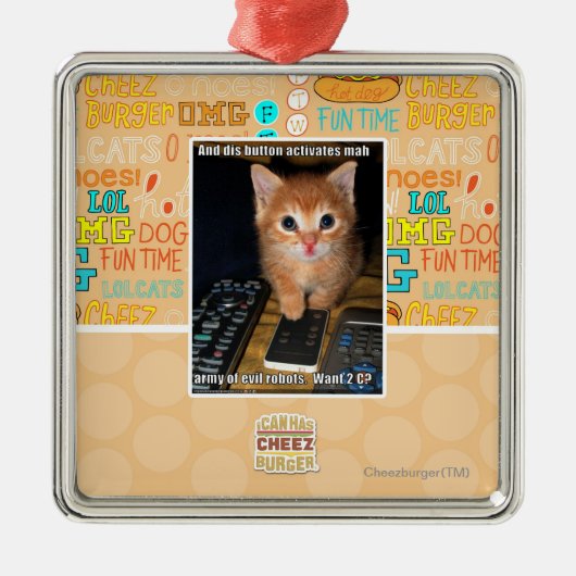 Armee der schlechten Roboter Silbernes Ornament (Vorne)