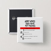 Armee-Ehefrau-Haustier ärgert Knopf Button (Vorne & Hinten)