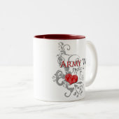 Armee-Ehefrau - stolz u. stark Zweifarbige Tasse (VorderseiteRechts)