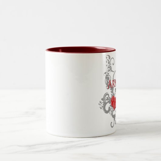 Armee-Ehefrau - stolz u. stark Zweifarbige Tasse (Mittel)