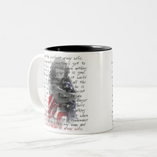Armee-Ehefraugedicht Zweifarbige Tasse (Vorderseite Links)