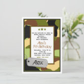 Armee-Einladungen, MilitaryInvitations, Tarnung Einladung (Stehend Vorderseite)