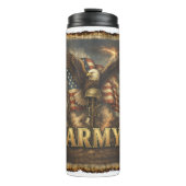 Armee-Emblem mit Flagge und Adler Thermosbecher (Vorderseite)