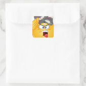 Armee Emoji Quadratischer Aufkleber (Tasche)