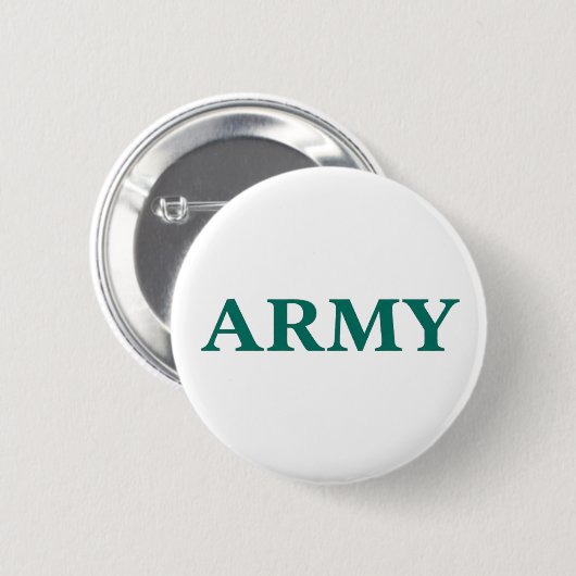 Armee Fettgedruckte Typografie Militärstil Minimal Button (Vorne & Hinten)