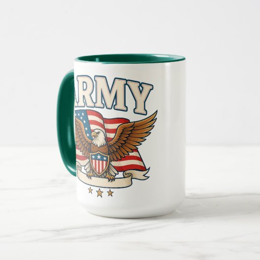 Armee-Flaggen-Schild Tasse (Vorderseite Links)