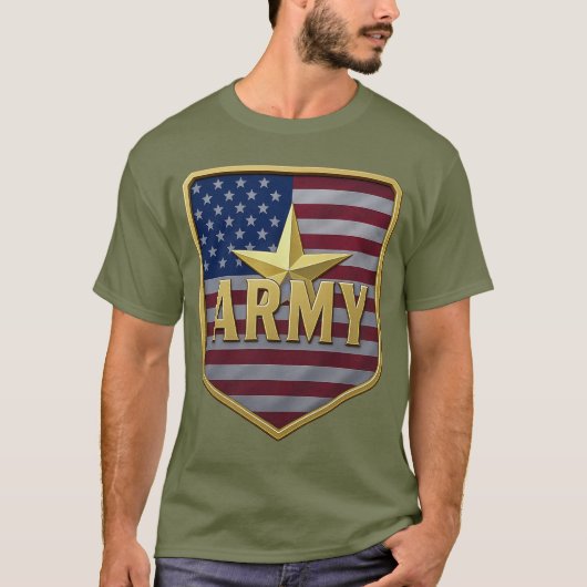 Armee-Flaggen-Shield-T-Shirt T-Shirt (Vorderseite)