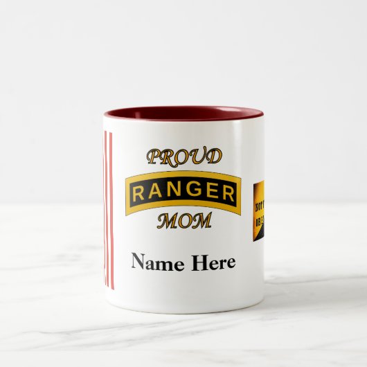 Armee-Förster-Schulvorsprung - stolze Mama - Zweifarbige Tasse (Mittel)