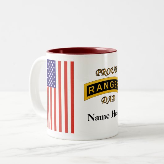 Armee-Förster-Schulvorsprung - stolzer Vater - Zweifarbige Tasse (Vorderseite Links)