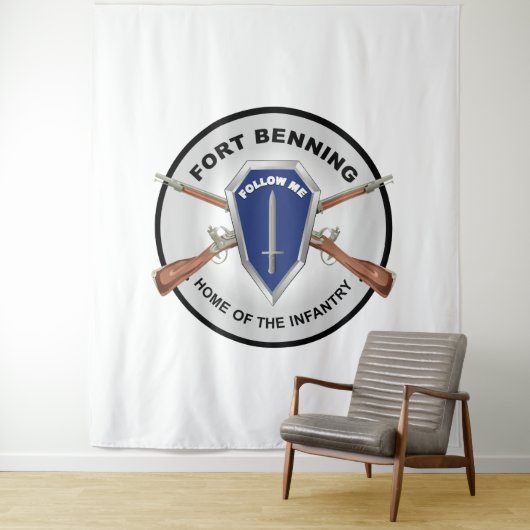 Armee - Fort Benning, GA - Zuhause der Infanterie Wandteppich (Beispiel)