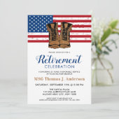 Armee für das militärische Ruhestand Party Boots A Einladung (Stehend Vorderseite)