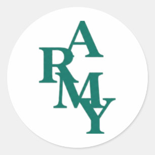 Armee gestapelte fette Typografie Minimal Design Runder Aufkleber