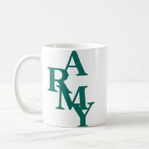 Armee gestapelte fette Typografie Minimaldesign Kaffeetasse