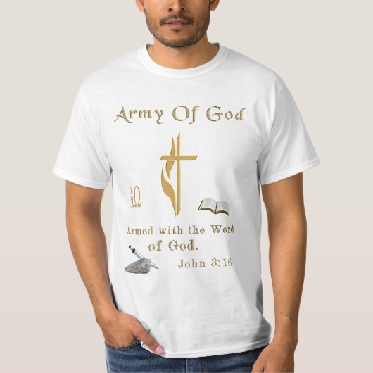 Armee Gottes Bibelvers Schrift JOhn 3:16 T-Shirt (Vorderseite)