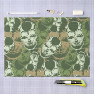 Armee-Grün Camouflage-Totenkopf-Muster Seidenpapier