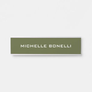 Armee Grün Minimalistisch Schlicht Gut Lesbar Mode Türschild