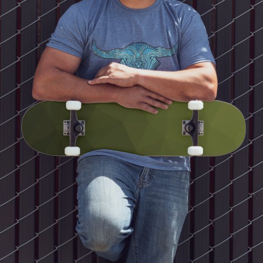 Armee-grün-oliv-gradiender geometrischer Maschenmu Skateboard (Außenbereich 3)