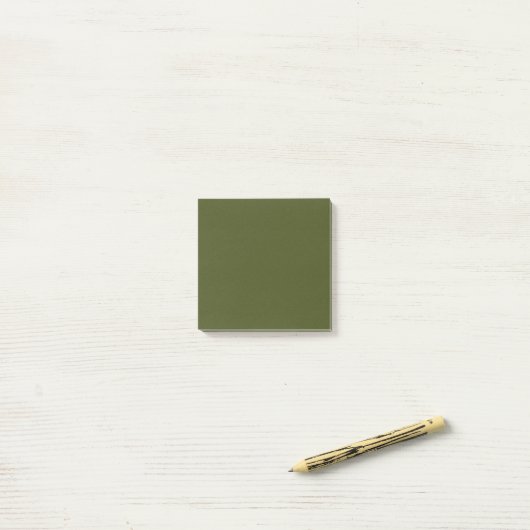 Armee Grün Simple 3" x 3" Post-it Klebezettel (Auf Schreibtisch)