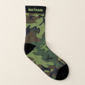Armee-Grün-Tarnungs-personalisierter Name Socken (Links - Innen)