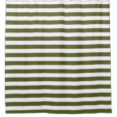 Armee-grüne und weiße Streifen Duschvorhang (Vorderseite)