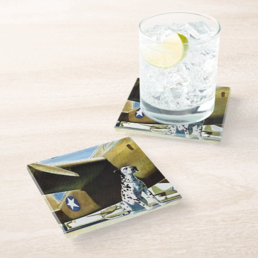 Armee-Hund Glasuntersetzer (Schrägansicht)