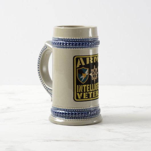 Armee-Intelligenz-Veteranen-Bier Stein Bierglas (Vorderseite Links)