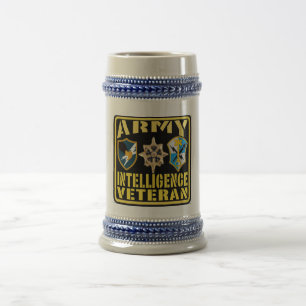 Armee-Intelligenz-Veteranen-Bier Stein Bierglas