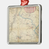 Armee-Karte Seats des Krieges in Virginia Silbernes Ornament (Links)