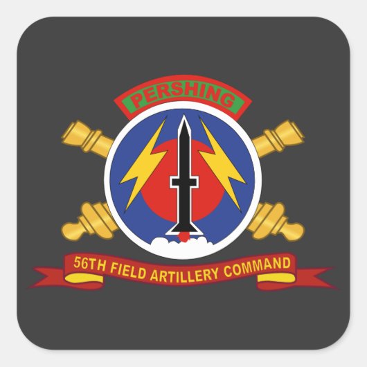 Armee - Kommando über die 56. Feldartillerie Quadratischer Aufkleber (Vorderseite)