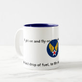 Armee-Luft-Korps-Tasse mit Zitat und Logo Zweifarbige Tasse (Vorderseite Links)