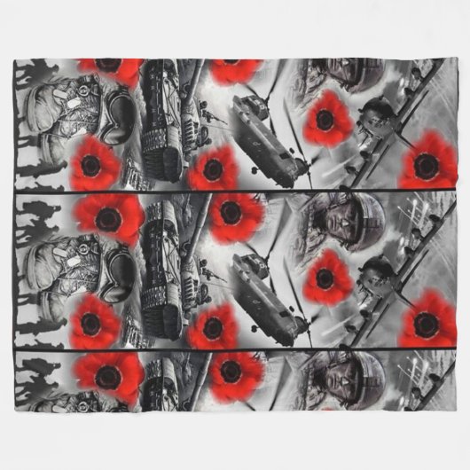 Armee, Luftwaffe, Marine Fleecedecke (Vorderseite (Horizontal))