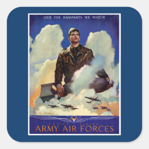 Armee-Luftwaffen Quadratischer Aufkleber