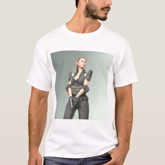 Armee Mädchen 3 - Kunstprint T-Shirt (Vorderseite)